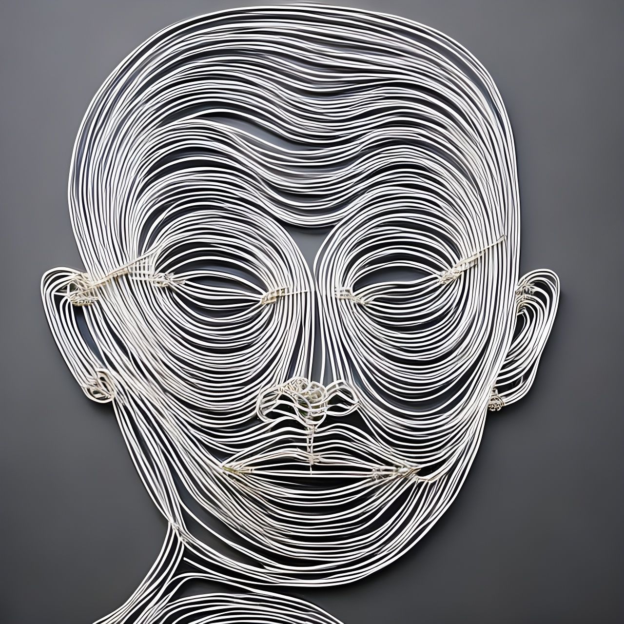 Audrey Hepburn: Continuous Silver Wire Line Art