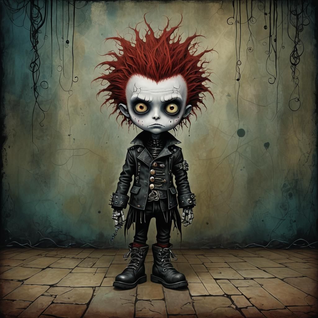 Baby Punk Rocker in a Pub: Detailed Matte Painting