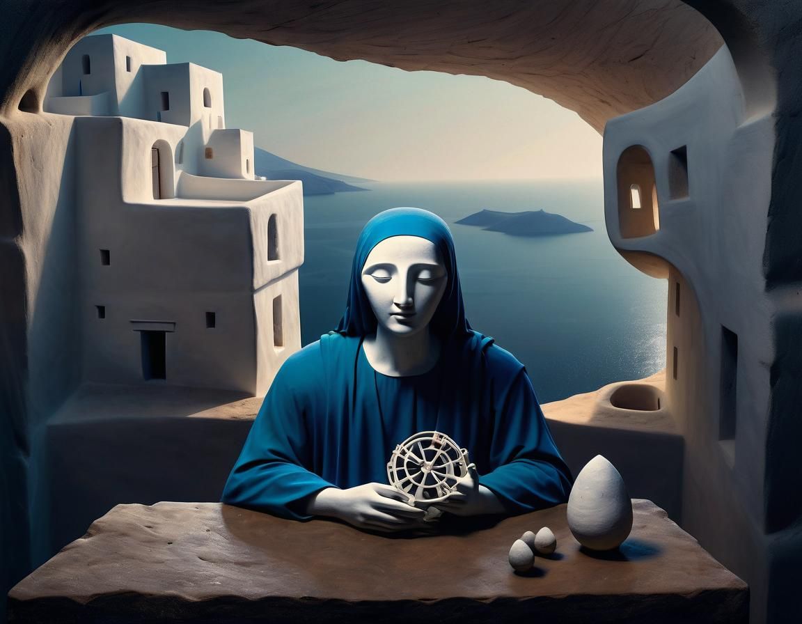 Cycladic Rhythmic Abstract: Minimalist Masterpiece