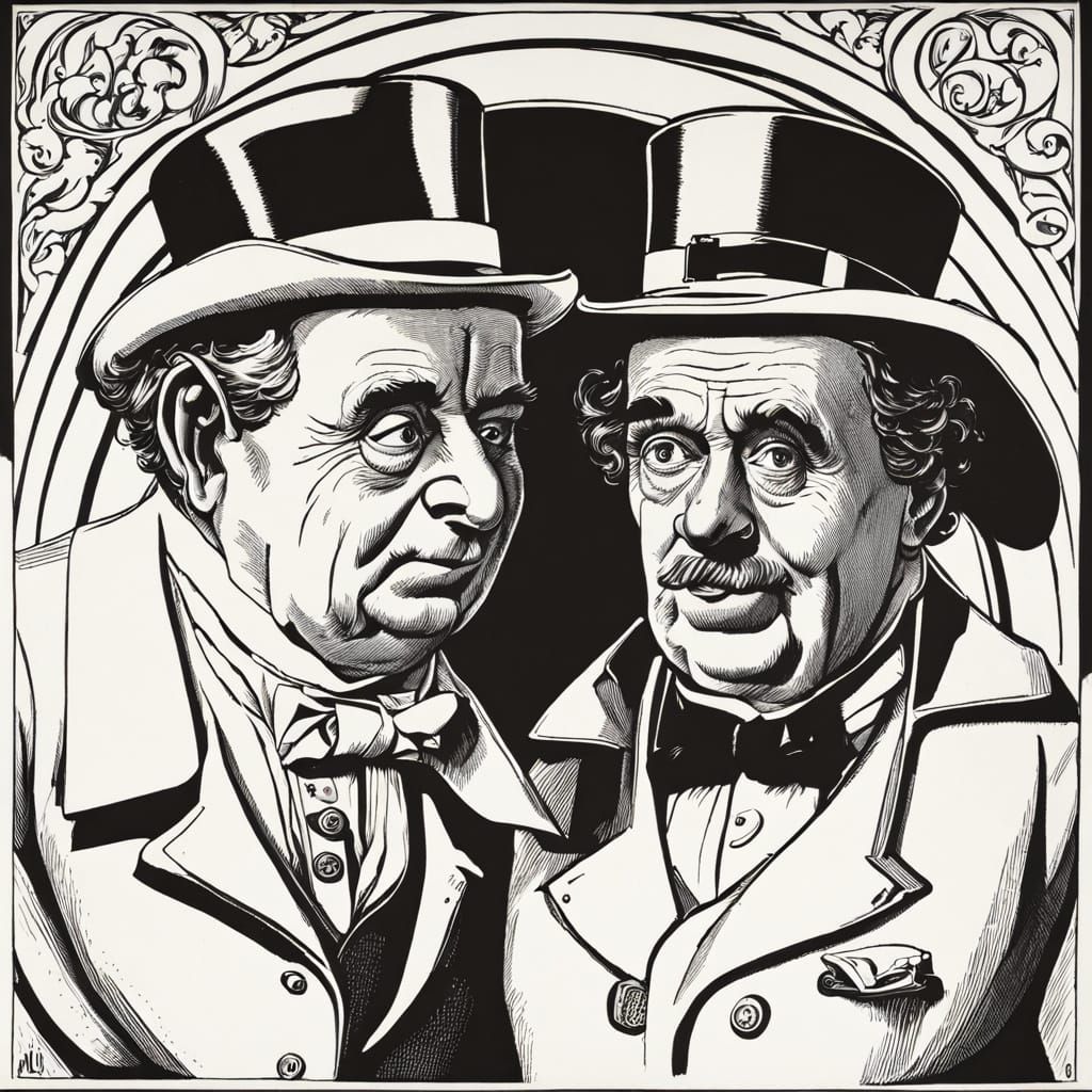 Max and Moritz Ink Illustration in Wilhelm Busch Style