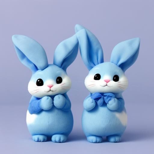 Blue Smurf Cat Chocolate Bunny Twins