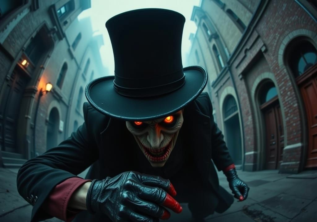 Vivid Close-Up Portrait of Infamous Serial Killer in Distort...