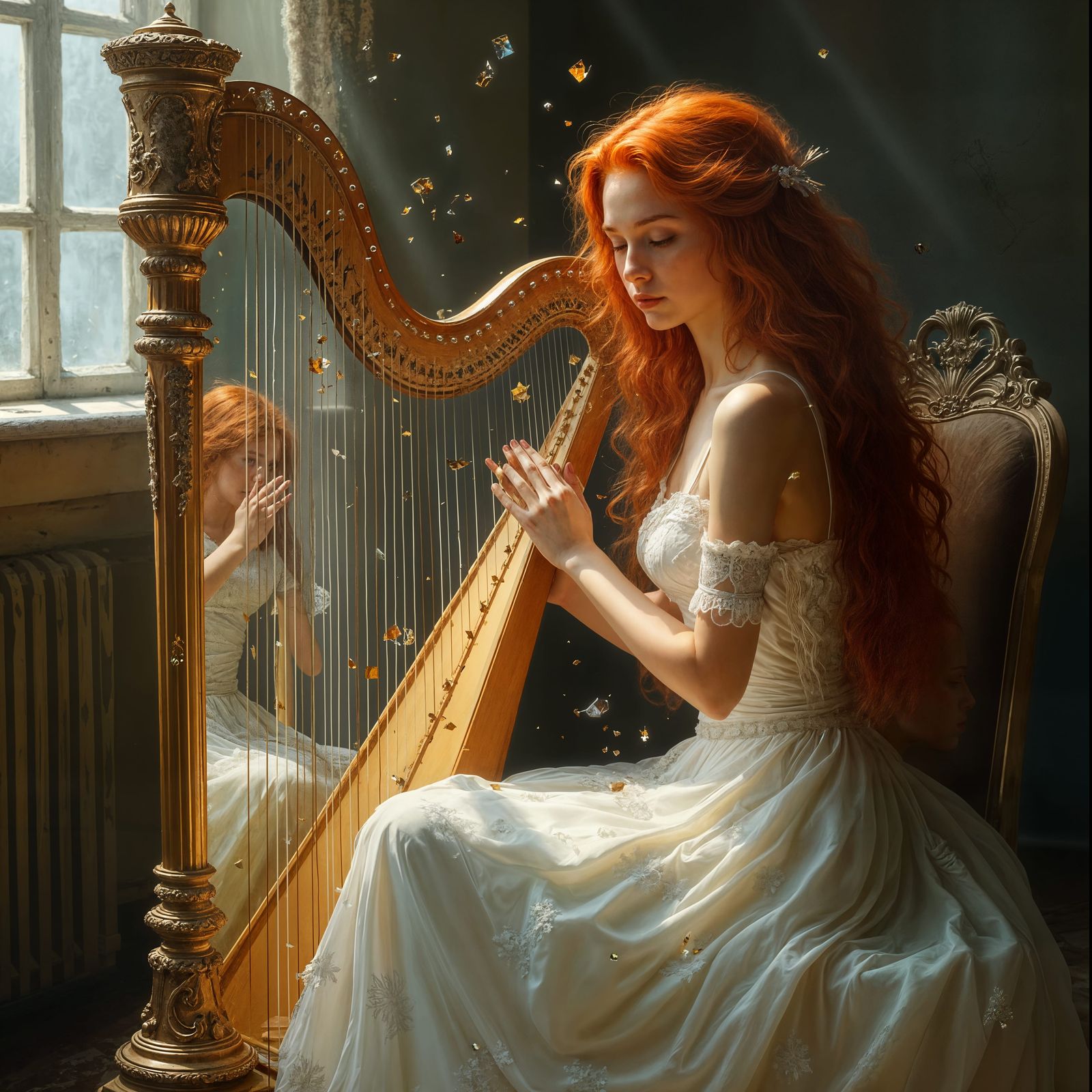 Princess Lost in Shattered Reflections of a Haunting Melody