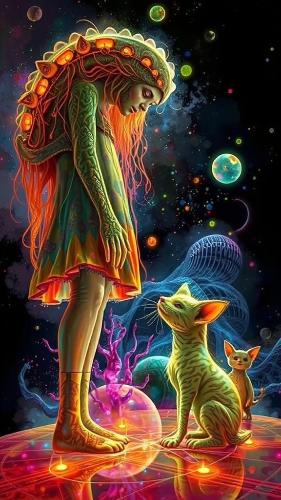 Intricate Digital Art in Dark Fantasy Cyberpunk Style