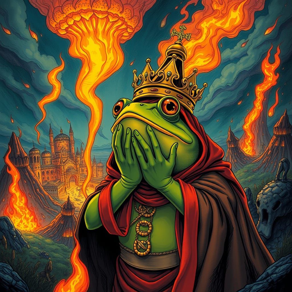 King Frog's Kingdom Engulfed in Flames