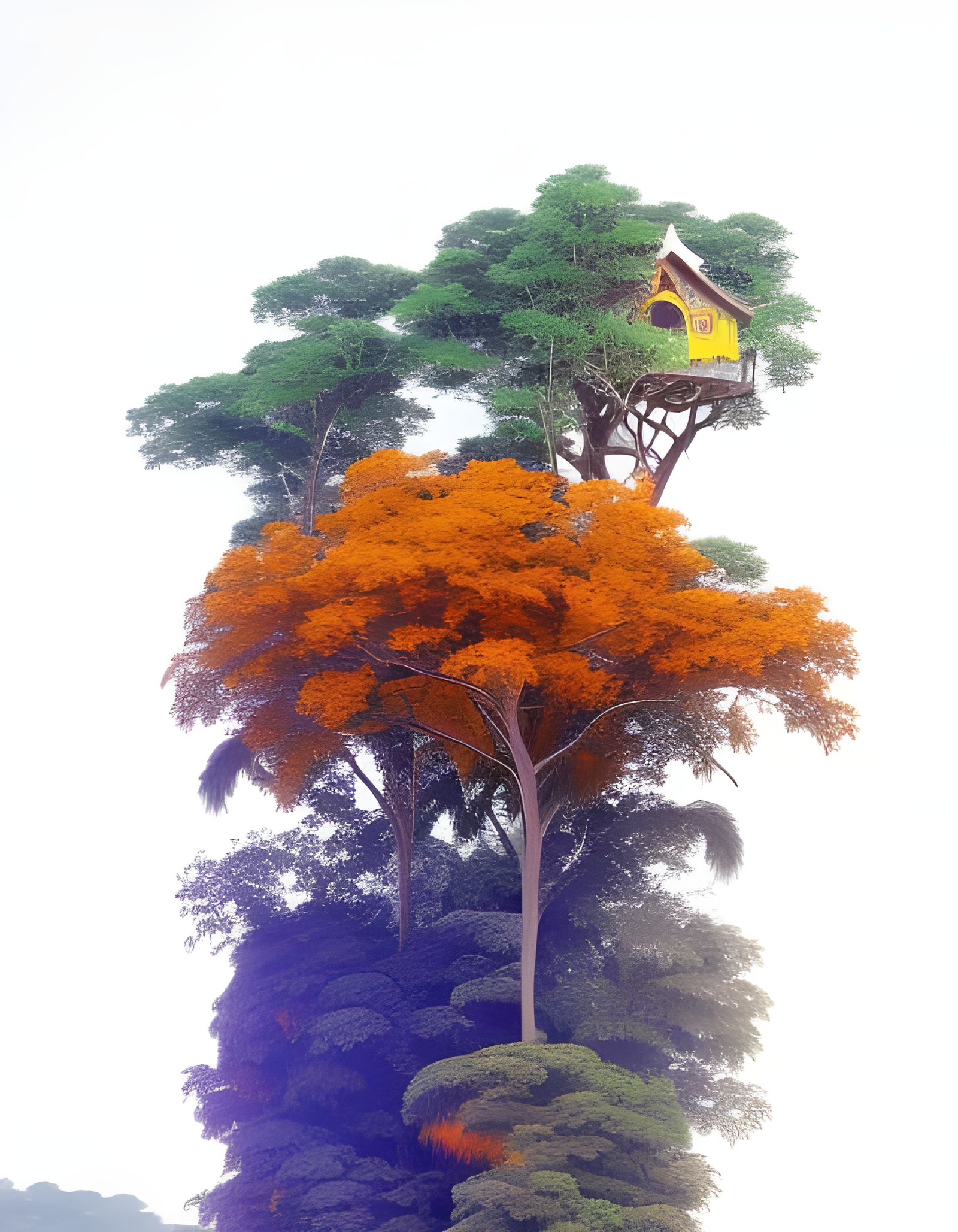 Evil Giant Troll in Stormy Jungle Landscape