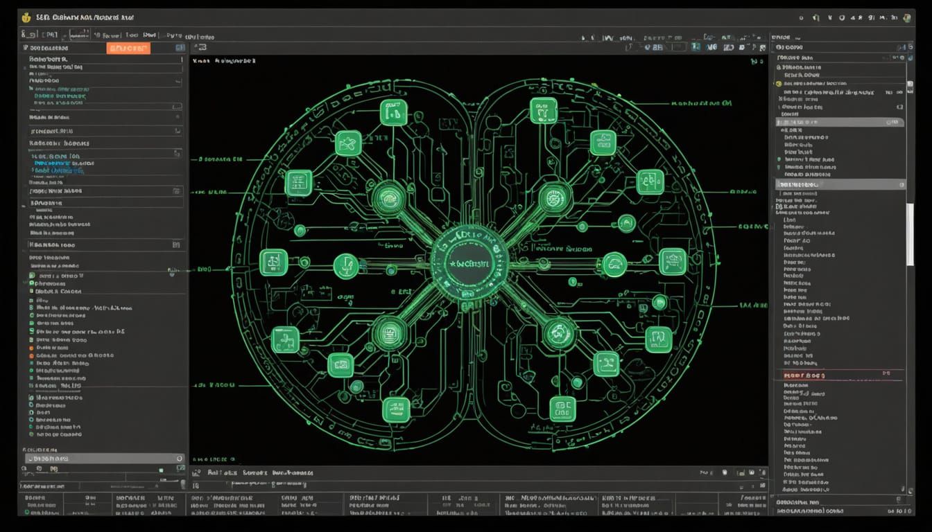 Cybernetic Interface Code Instructions in a Futuristic Hacki...