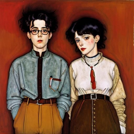 Friends in Expressionist Style