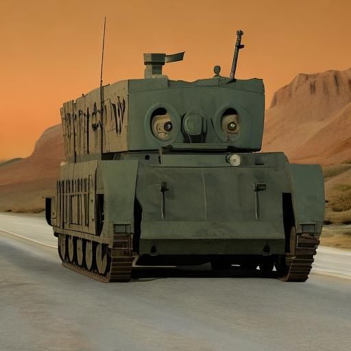 Martian Cat in Sci-Fi Desert Landscape