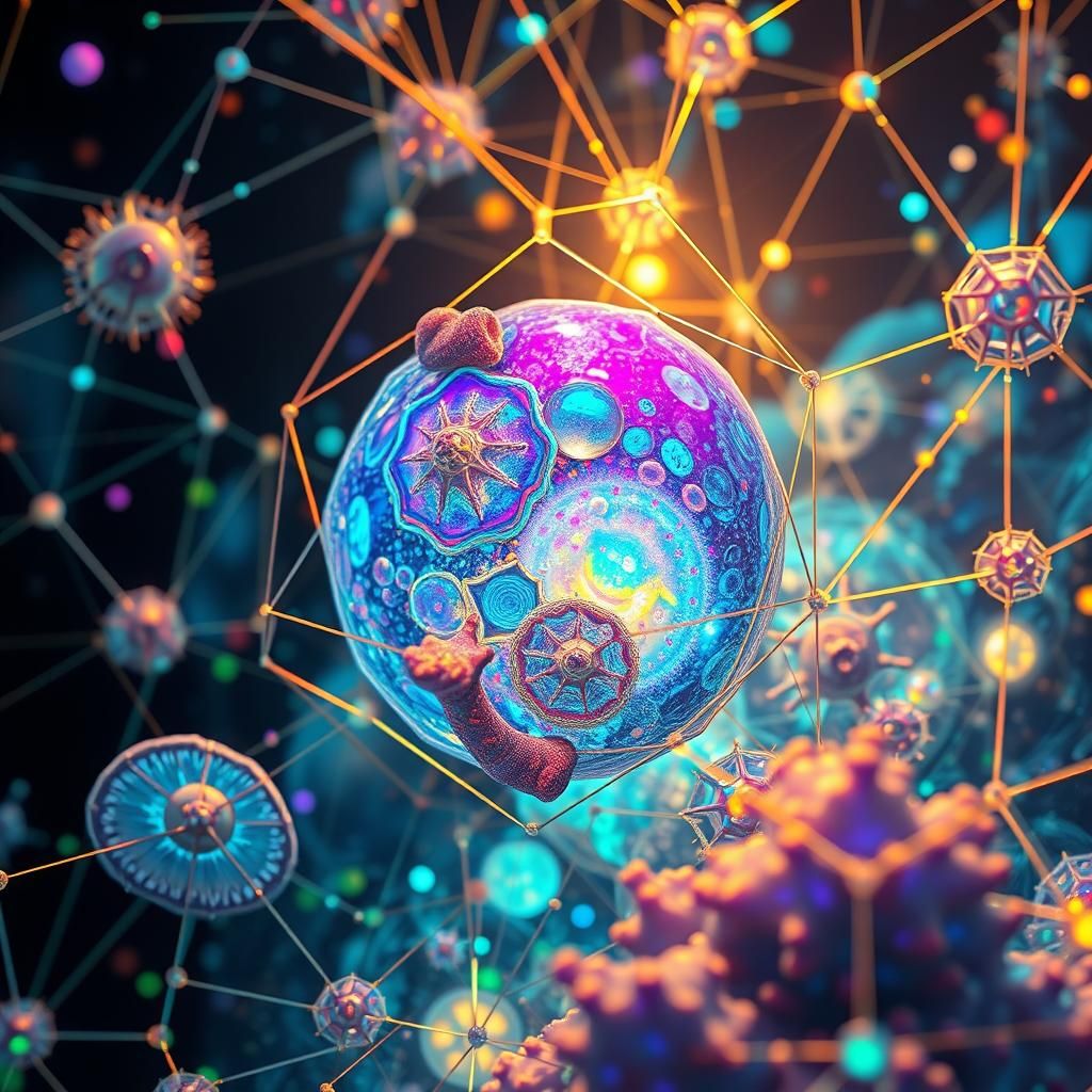 Holographic Mycelium and Fossils in Psychedelic Style