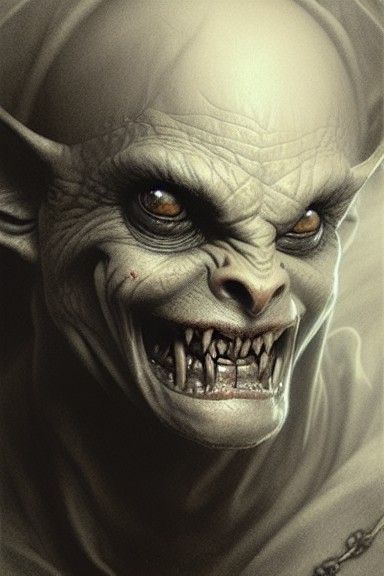 Hyperdetailed Manga Orc Goblin King Portrait