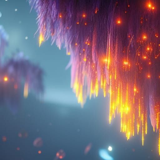 Vivid Fireflies in Detailed Digital Art