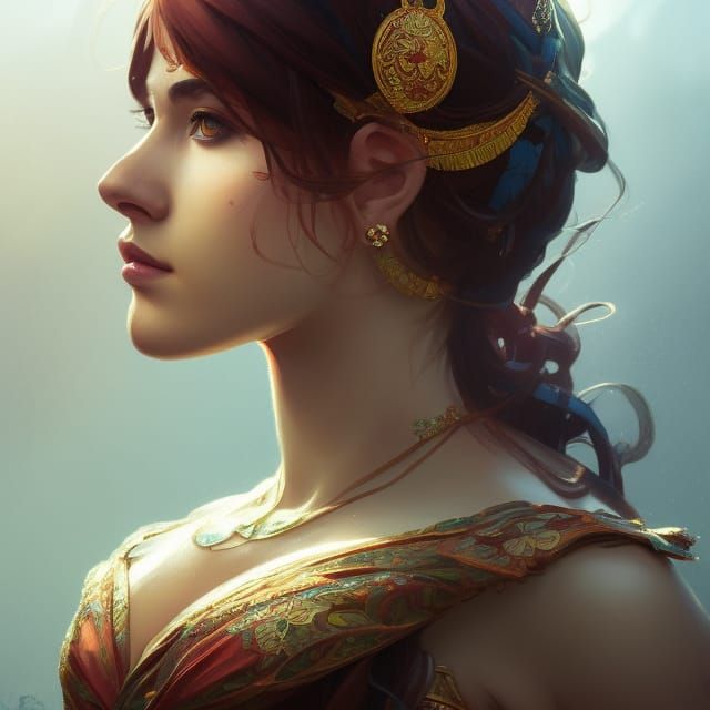 Detailed Portrait of a Turkish Sultana in Digital Art