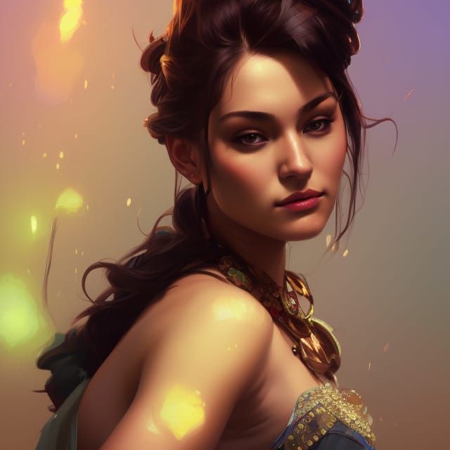 Hyperdetailed Portrait of Turkish Sultana in Digital Art Sty...