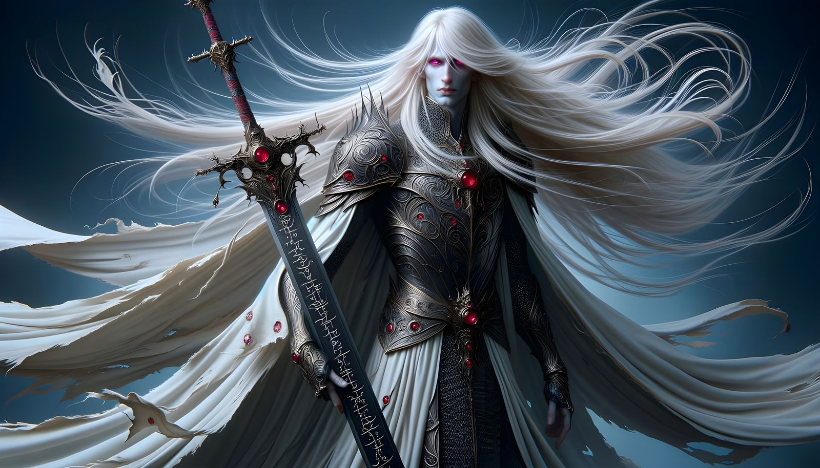 Ethereal Warrior in Plate Mail Armor