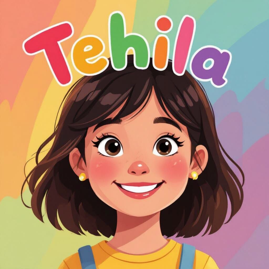 Colorful Profile Picture for Tehila in Children's Book Style