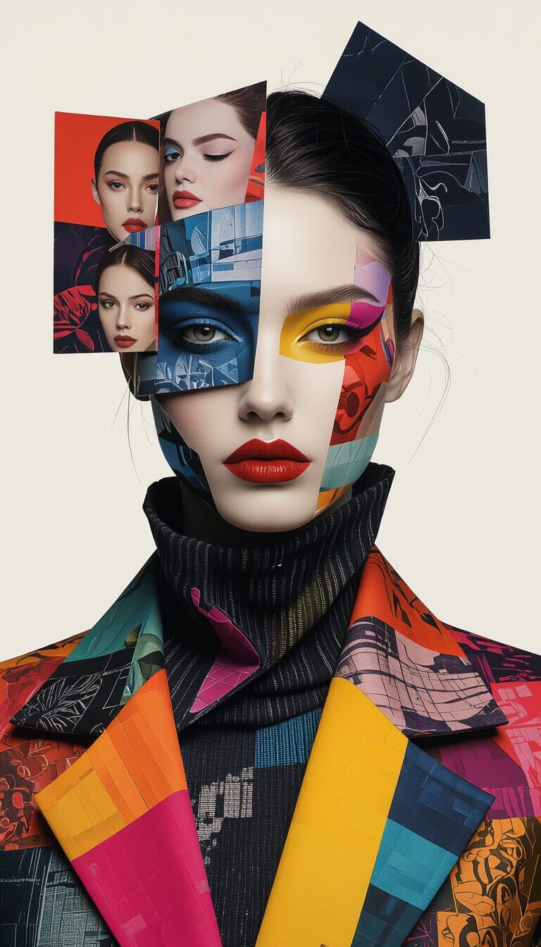 Fragmented Fashion: Overlapping Portraits on Fabric