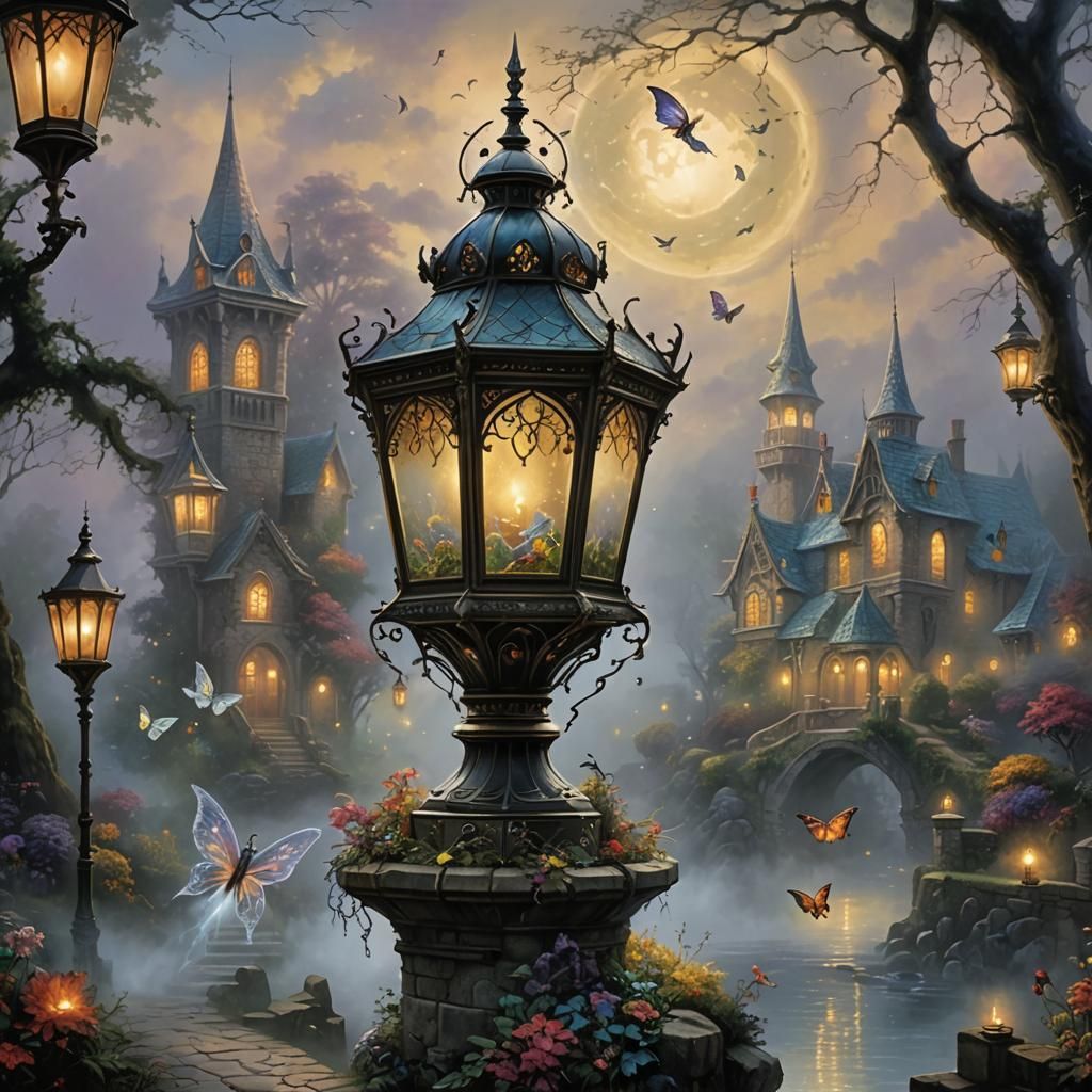 Ethereal Gothic Fairy with Lantern