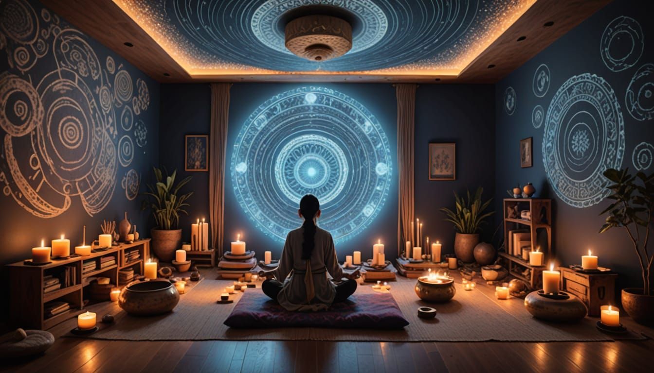 Mystical Sound Healing Sanctuary in Zen Aesthetic