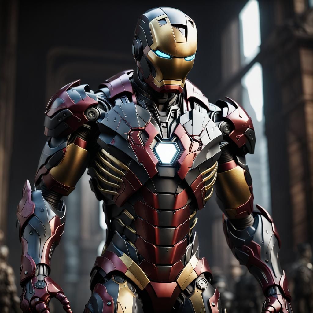 Venomized Iron Man: Detailed Matte Painting
