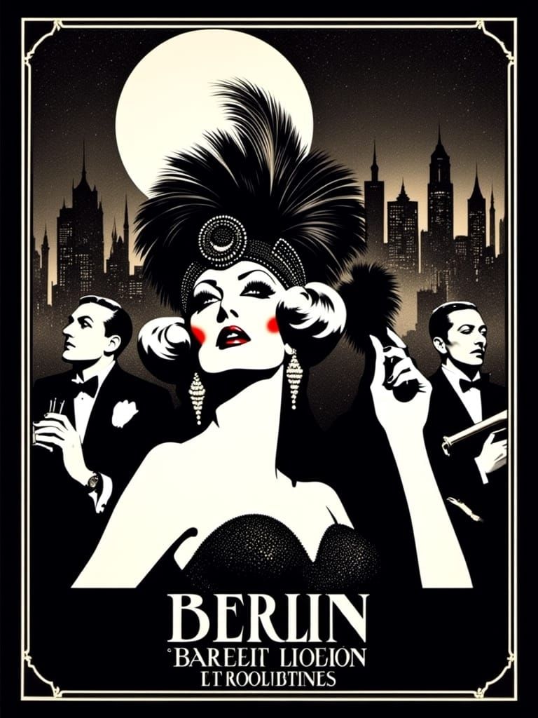 Berlin Cabaret Poster in Expressionist Style