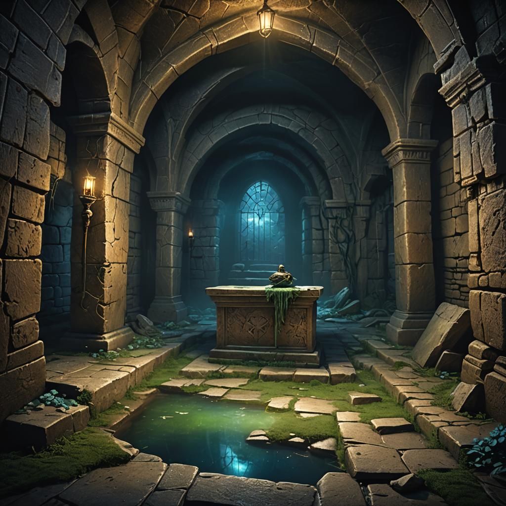 Dark Fantasy Tomb Room Concept Art