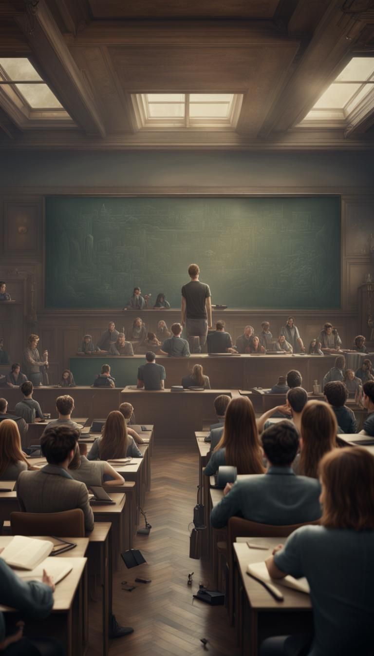 University Classroom Scene as Digital Matte Painting