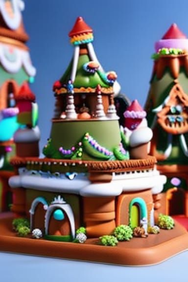 Enchanting Gingerbread Castle in a Candy Land