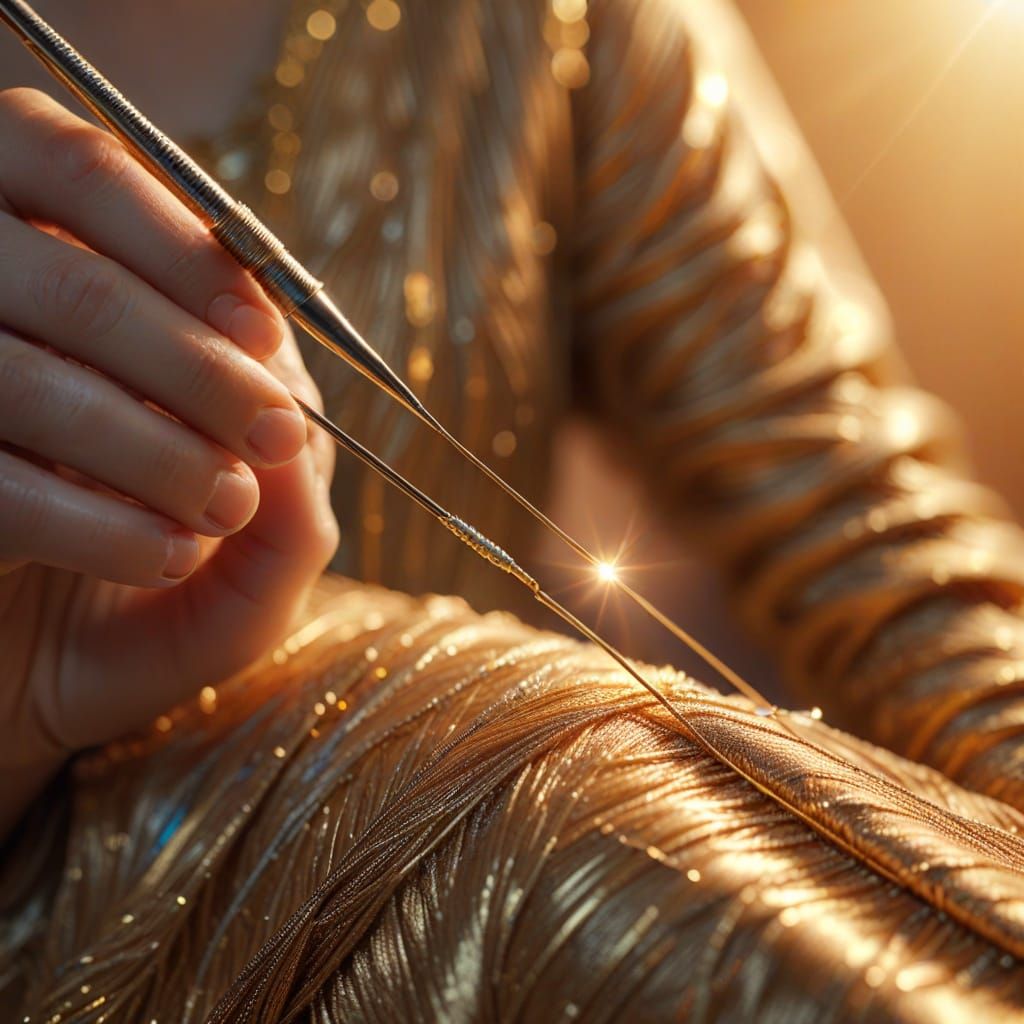 Macro Photo of Person Holding Needle
