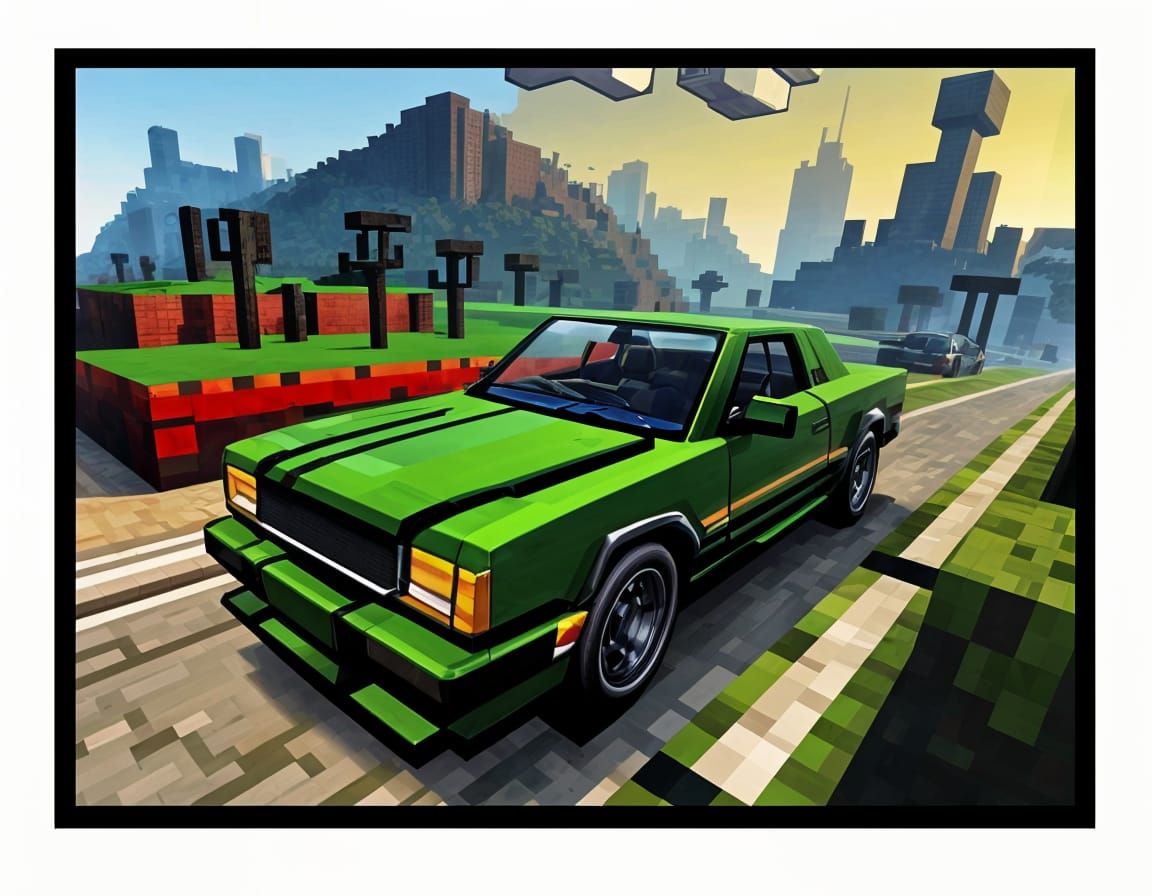 GTA Meets Minecraft Posterized