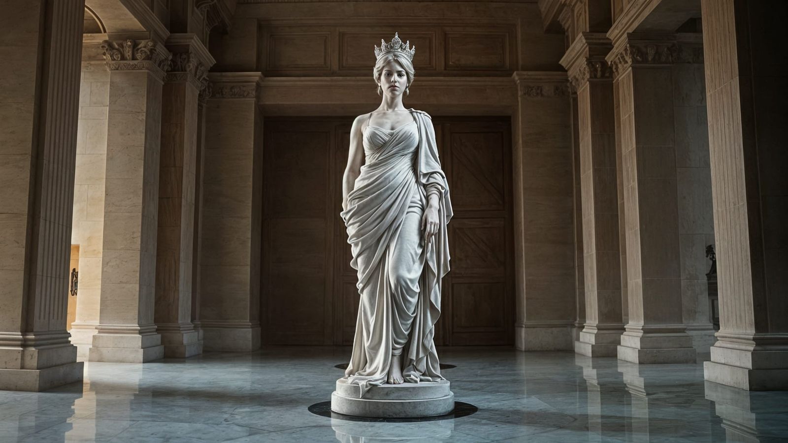 Ethereal Princess in Marble Splendor