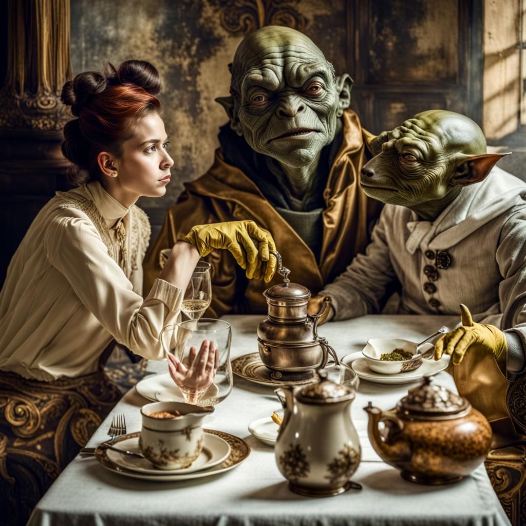 Surreal Alien Restaurant Celebration Photography