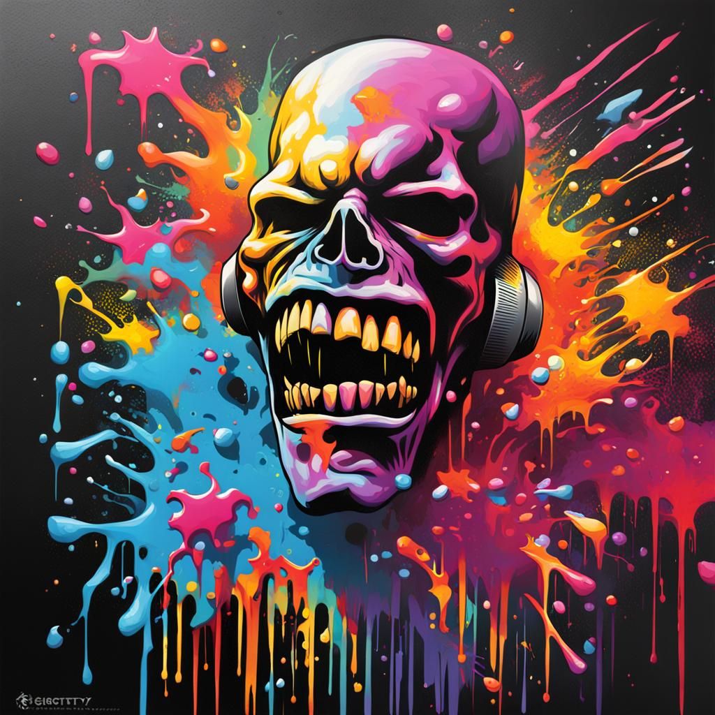 Colorful Graffiti Art in Splash Art Style