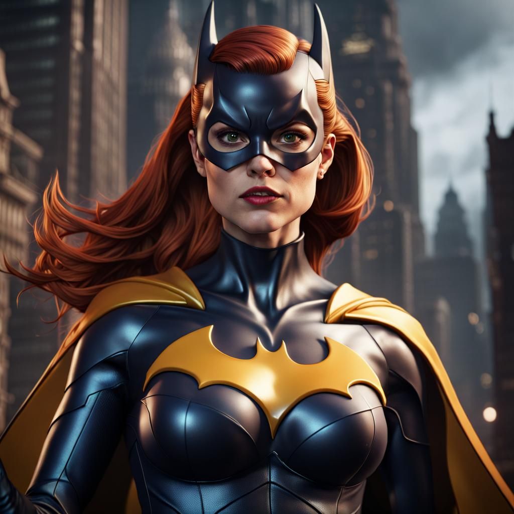Dynamic Batgirl Illustration in Detailed Matte Style