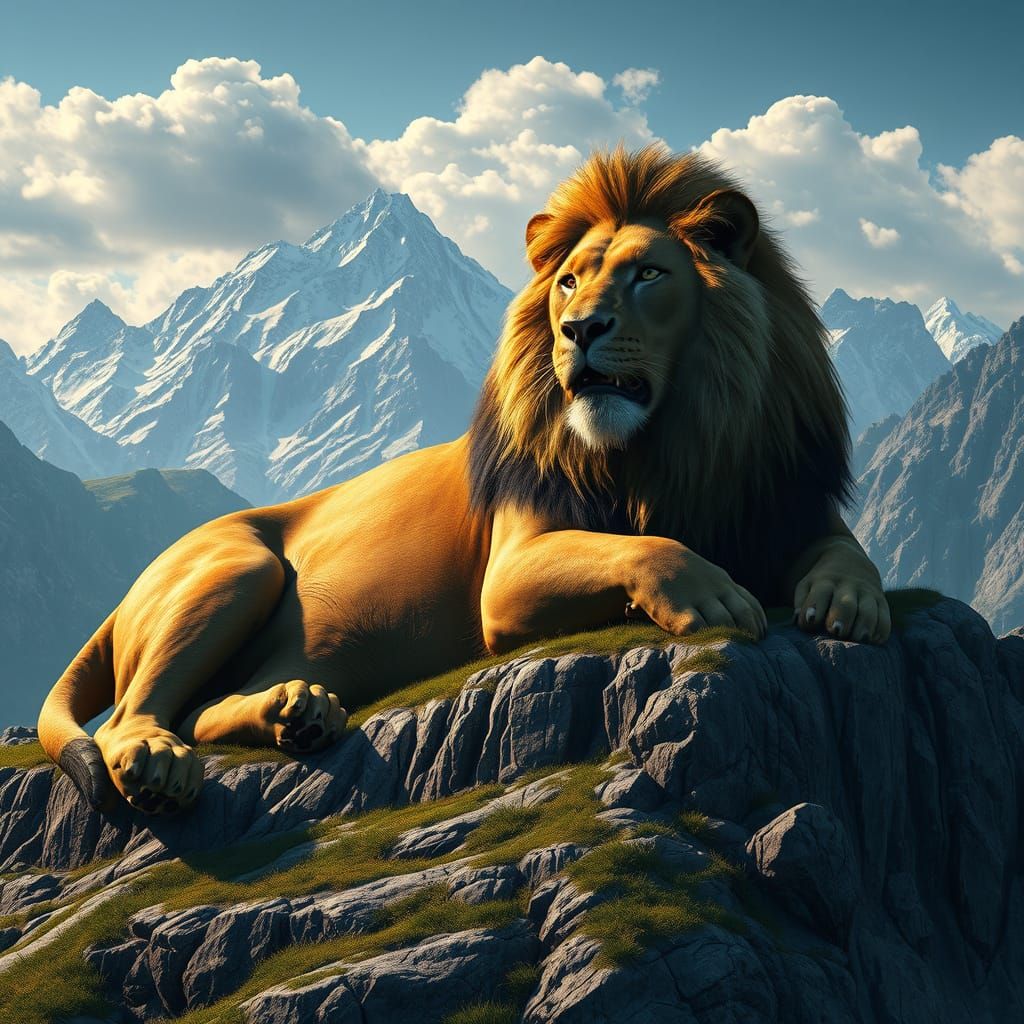 Massive Mountain Lion Overlooking Range