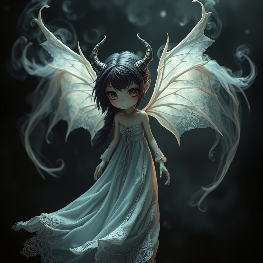 Mysterious Vampire Ghost Hybrid in Chibi Art Style