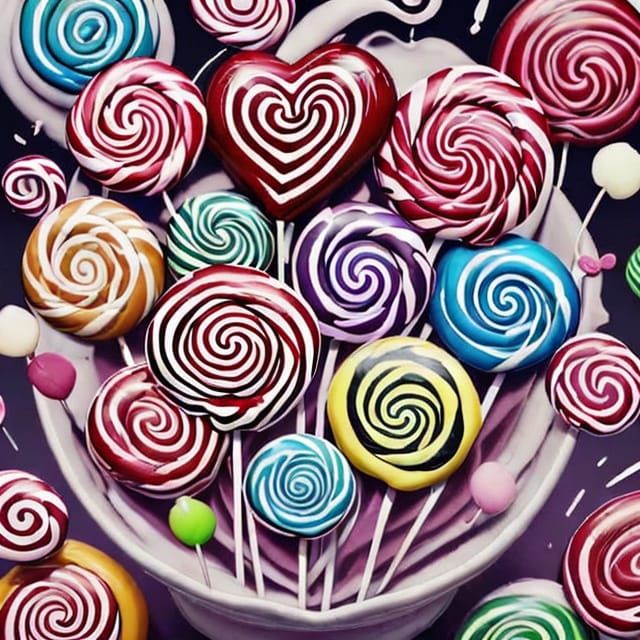 Whimsical Rainbow Lollipop Bouquet in Dark Chocolate Style