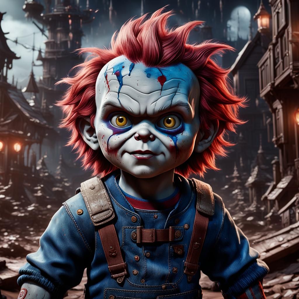 Detailed Matte Painting of Chucky in 8k