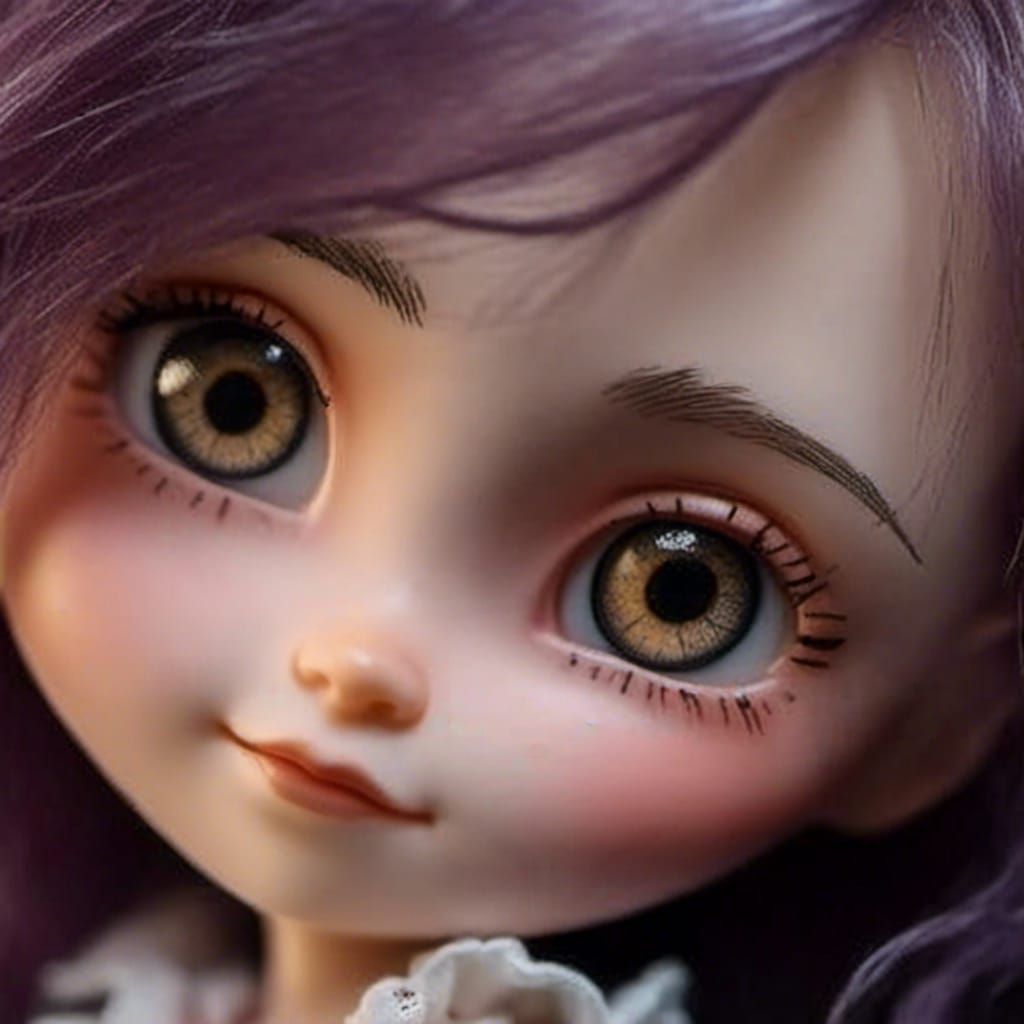 Anime Blythe Doll Portrait in Hyper-Detailed 3D Art