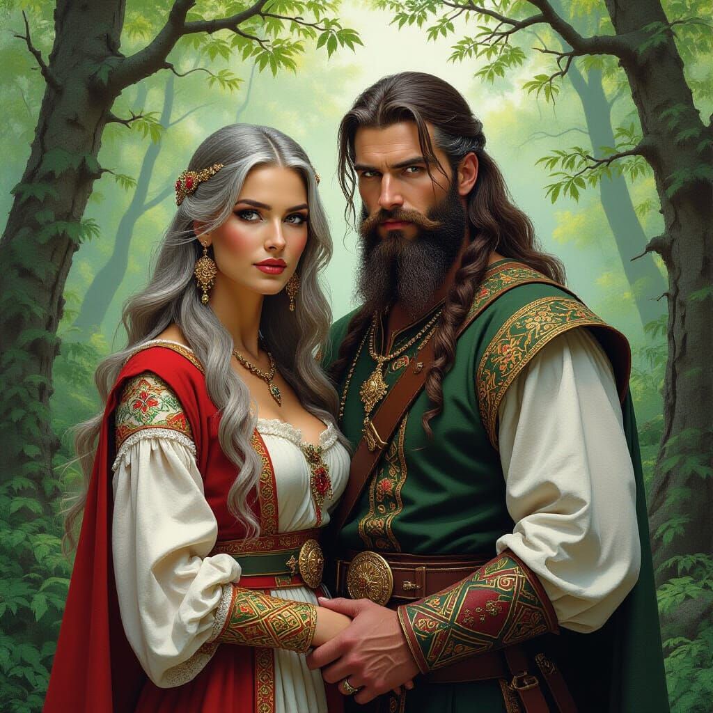 Slavic King and Queen in Forest, 1189 AD