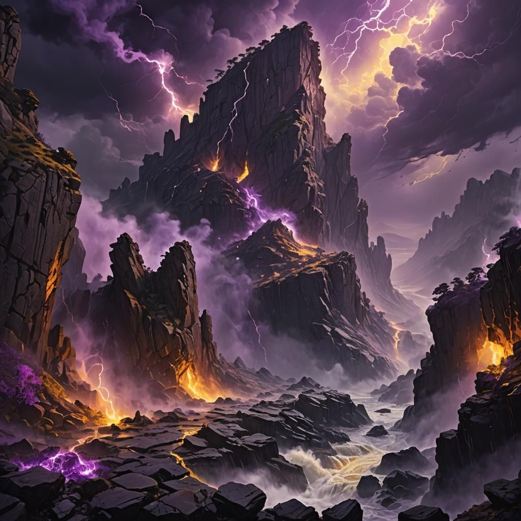 Dark Cliffside Storm: Fantasy Concept Art
