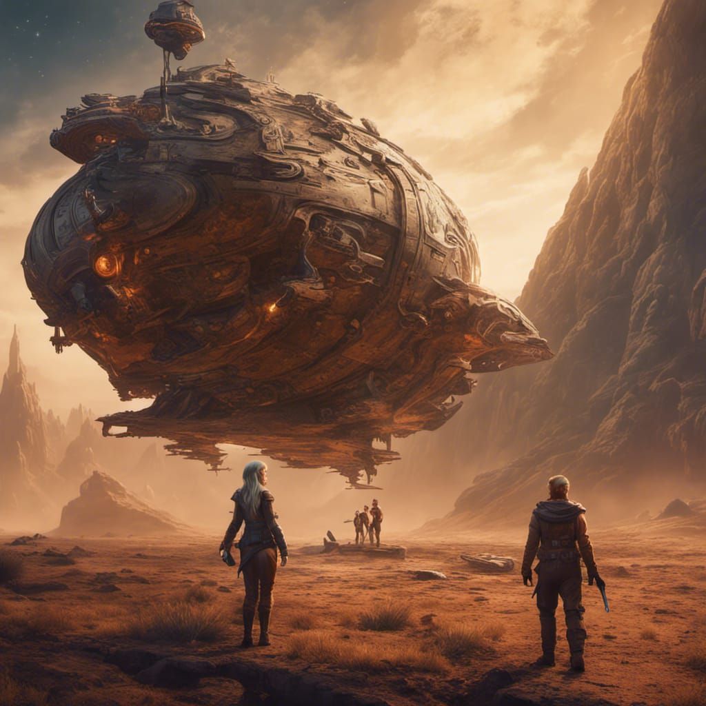 Archeologist and Captain Return Home: Fantasy Concept Art