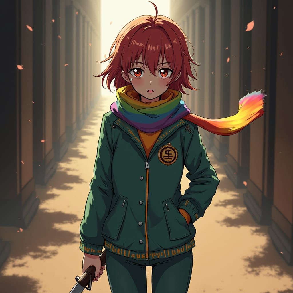 Feminine SS Chara in Vibrant Anime Style
