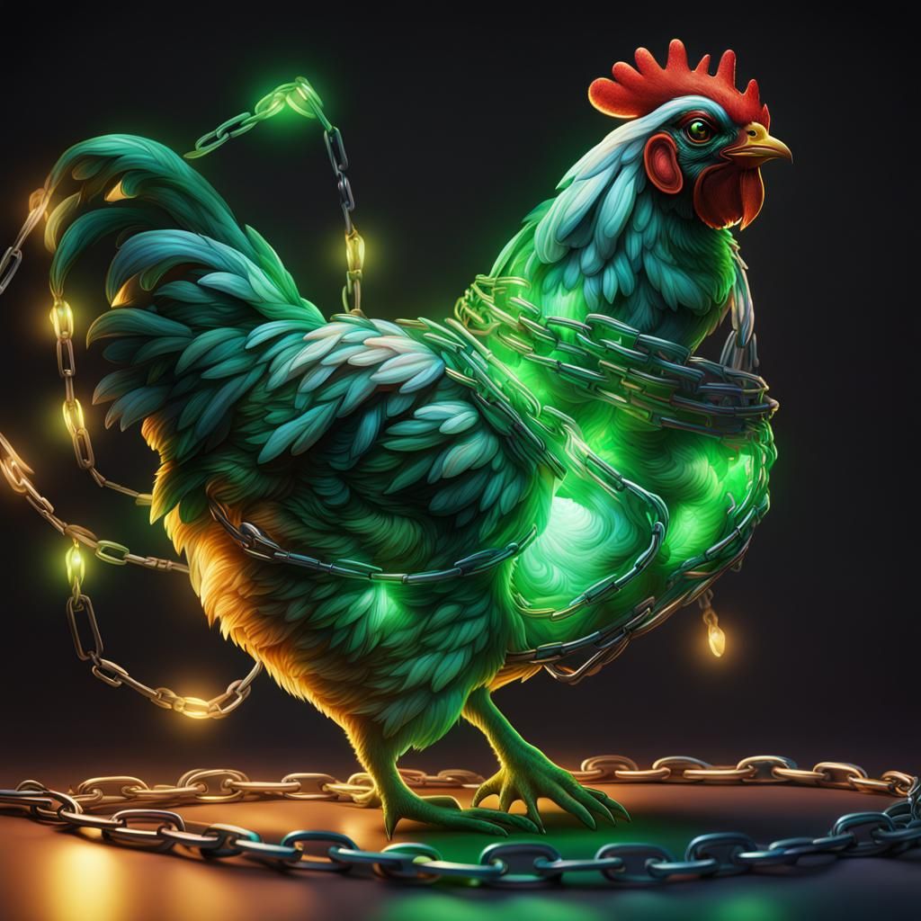 Spectral Chicken Wrapped in Chains with Green Lights