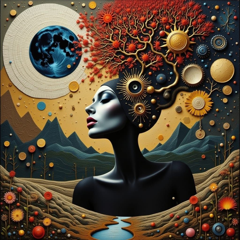 <lora:CRACKLED IN BEAUTY:1.0> <lora:Gold and pink:1.0> <lora:Substrata:1.0> <lora:KILL-BOT 000:1.0> layered luxe subcons...