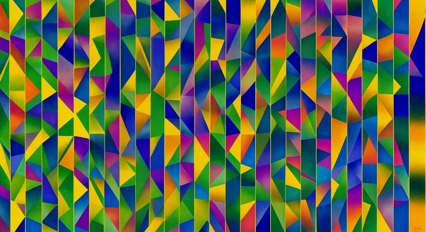 Cosmic Goddess in Gold: Geometric Op Art