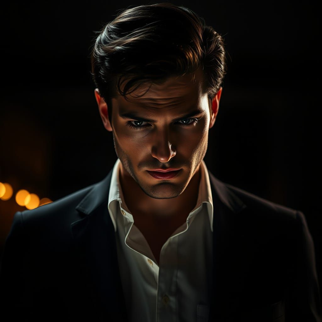 Charming Hollywood Casting Director in Moody Neo-Noir Style