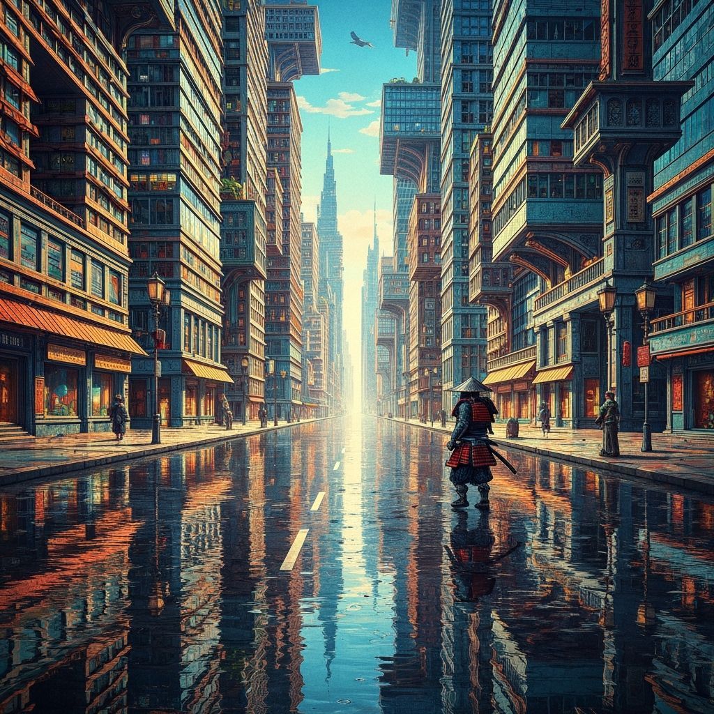 M.C. Escher.. Futuristic paradoxical art woodcut and woodblo...