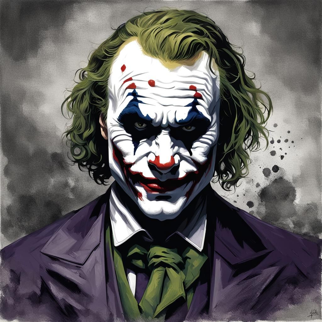 Horror Joker Portrait in Doré and Rutkowski Style