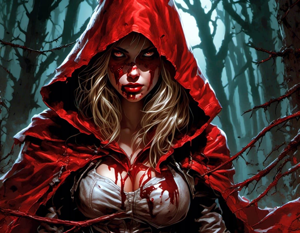Blood Red Riding Hood in Comic Book Style